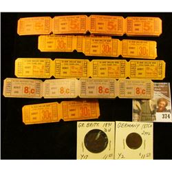 Group of Ce-Mar Amusement Park & Ce-Mar Roller Rink, Cedar Rapids, Iowa Admition Tickets: (8) Five C