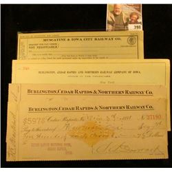 "Request for Pay Check…Muscatine & Iowa City Railway Co…." unissued; unissued receipt No. 248 "Burli