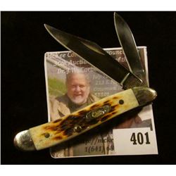 Case XX stag handle 2 blade “toothpick” pocket knife, 5” total length open (longest blade)