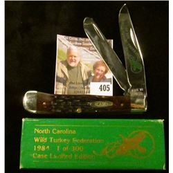 Case XX 1984 N.C. Wild Turkey Federation 2 blade commemorative knife, #225 of 300, decorated blade, 