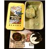 Image 1 : Souvenirs from a trip to Alaska – a box from Wrangell St. Elias National Park, a GoldStar Service pi