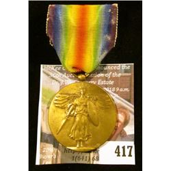 WWI era Victory Medal with ribbon – “The Great War for Civilization”
