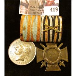 German War Medals – 1914-1918 German Army Hindenberg Medal for Bravery with a Hesse Bravery Medal, b