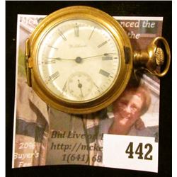 Waltham 7 jewels “Seaside” pocket watch, estimated production date 1900, Missing front cover, rear c