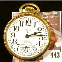 Elgin 575 15 jewels red number pocket watch, estimated production year 1947. Runs, keeps time, missi