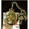 Image 1 : Vintage Girard-Perregaux & Co. Shell model skeleton pocket watch with Scottish bagpiper watch fob on