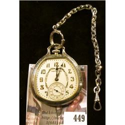 Hamilton 912 17 jewels pocket watch in an odd-shaped case. Estimated production date 1926. Runs and 