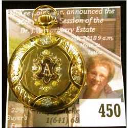 Elgin 109 7 jewel pocket watch, 14K gold case (marked on both dust cover plates). The outer case has