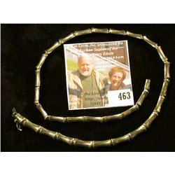 18” silver Bamboo link (seriously, the links look like pieces of bamboo sections) necklace, marked 9