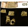 Image 1 : (5) Sterling Pandora charms – a purse, a suitcase, a steamer trunk chest, a cupcake, and a queen bee