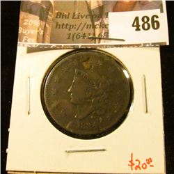 1834 Large Cent, G, value $20