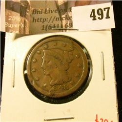 1848 Large Cent, G, value $20