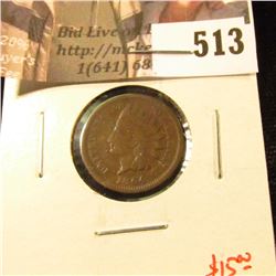 1864 Bronze Indian Head Cent, G, value $15