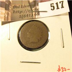 1867 Indian Head Cent, AG legible date, value $30