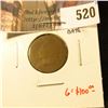 Image 1 : 1872 Indian Head Cent, AG / Poor, faint date, another tough date, bid accordingly, G value $100