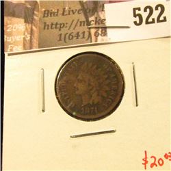 1874 Indian Head Cent, G dark, value $20