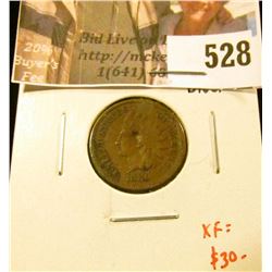 1880 Indian Head Cent, XF details, obverse divot, XF value $30