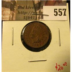 1905 Indian Head Cent, AU, value $20
