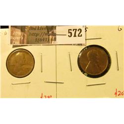 (2) Lincoln Cents, 1915-D G & 1915-S G, value for pair $22