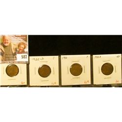 (4) Lincoln Cents, 1932 F, 1932-D F, 1933, 1933-D, group value $11