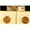 Image 2 : (2) Lincoln Cents, 1942-D BU, 1942-S BU, value for pair $11