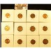 Image 2 : (12) Lincoln Cents, 1954PDS, 1955PDS, 1956PD, 1957PD, 1958PD, complete date and mintmark run from 19