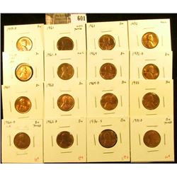 (16) Lincoln Cents, 1959-D, 1960 small date, 1960 large date, 1960-D small date, 1961, 1961-D, 1962,