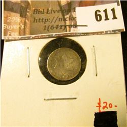 1852 3 Cent Silver, G, value $20