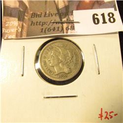 1870 3 Cent Nickel, VG, value $25