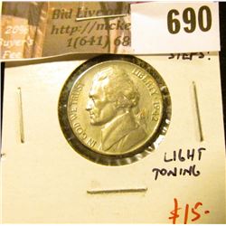 1942-P Jefferson Nickel, BU MS64+ full steps, light toning, value $15
