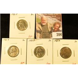 (4) Jefferson Nickels, 1982PD, 1983PD, all BU, these are TOUGH in BU, no Mint Sets were produced in 