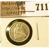 Image 1 : 1857 Seated Liberty Half Dime, VG, value $22