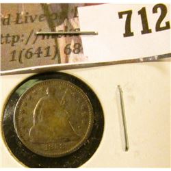 1858 Seated Liberty Half Dime, VG, value $22