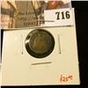 Image 1 : 1862 Seated Liberty Half Dime, G, value $25