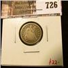 Image 1 : 1853 arrows Seated Liberty Dime, VG, value $22