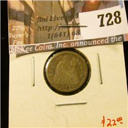 1854 arrows Seated Liberty Dime, VG, value $22