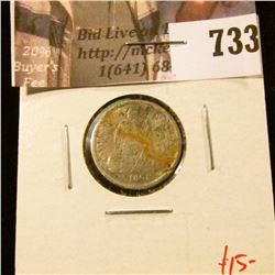 1861 Seated Liberty Dime, G, value $15