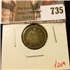 Image 1 : 1874 arrows Seated Liberty Dime, VG, value $20