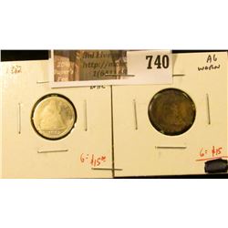 (2) Seated Liberty Dimes, 1882 & 1883, both AG with clear dates, G value $15 each, pair value in G $