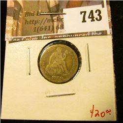 1888 Seated Liberty Dime, F, value $20