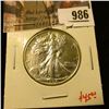 Image 1 : 986 . 1936 Walking Liberty Half Dollar, AU58, minimal wear, SHARP,