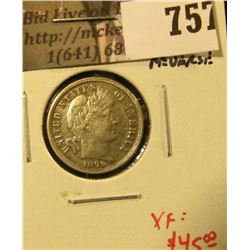 1899-S Barber Dime, XF, odd metal reverse, XF value $45