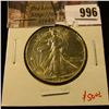 Image 1 : 996 . 1945 Walking Liberty Half Dollar, BU MS64+, value $50+