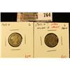 Image 1 : (2) Barber Dimes, 1905-O & 1905-O micro O (scarce variety!), both G, value for pair $30