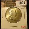 Image 1 : 1001 . 1949 Franklin Half Dollar, BU, reverse album toned, value $7