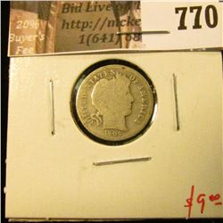 1909-S Barber Dime, G, better date, value $9
