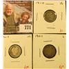 Image 1 : (3) Barber Dimes, 1910 VG, 1910-D VG, 1910-S G, group value $ 16