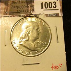1003 . 1950-D Franklin Half Dollar, BU, value $50