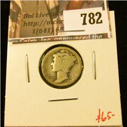 1921 Mercury Dime, G, semi-key date, value $65
