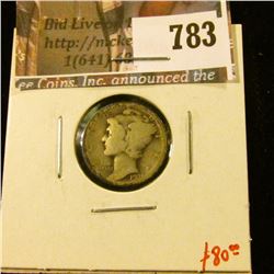 1921-D Mercury Dime, G, key date! value $80